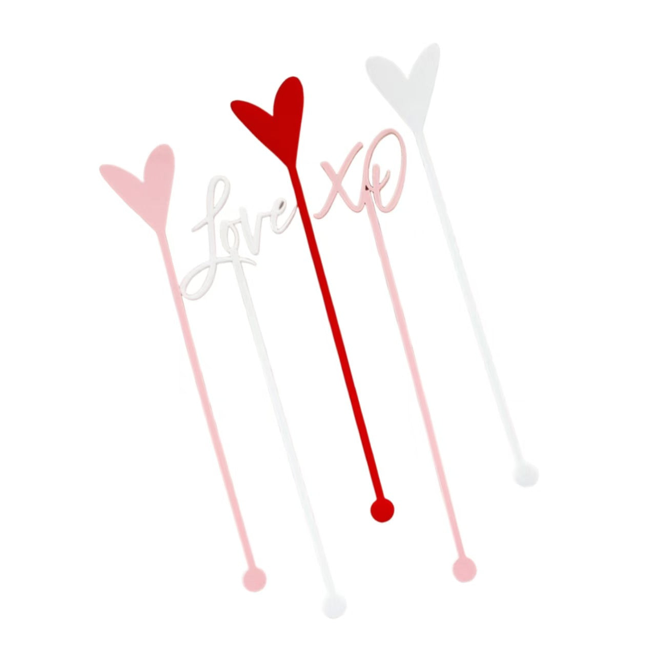 5pcs Heart Shape Cocktail Stirrer Set