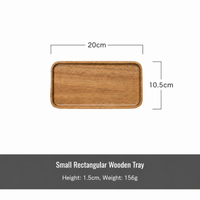 Acacia Wood Serving Tray, Rectangular Wooden Tea Tray, Dessert, Snack & Cake Plate