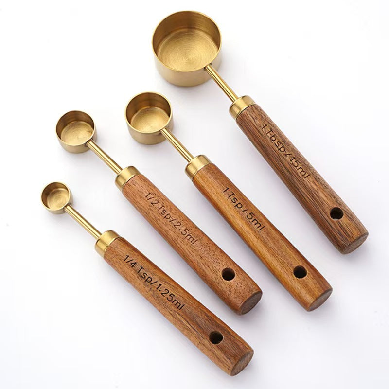 Gold Stainless Steel Measuring Spoon Set