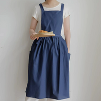 Fresh Cotton Pleated Skirt Apron Kitchen Baking Cooking Vest Apron