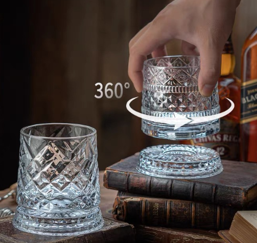 360° Rotating Crystal Glass Cup