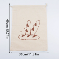 Cotton Linen Bread Bag Baguette Bread Storage Bag