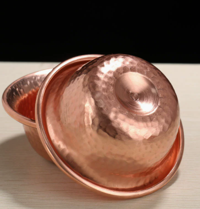 Handmade Hammered Copper Water Offering Cups Set of 7