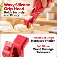Silicone Hot Bowl Gripper Anti Scald Plate Lifter Kitchen Dish Clamp Heat Resistant Pot Holder