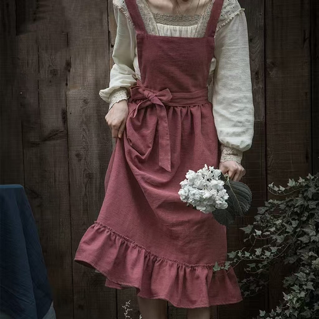 Vintage Ruffle Cotton Apron