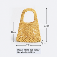 Cotton Rope Crochet Tote Bag – Handmade Woven Shoulder Bag with Inner Lining for Beach, Shopping, Summer & Everyday Use