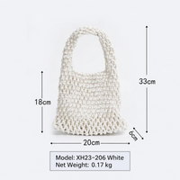 Cotton Rope Crochet Tote Bag – Handmade Woven Shoulder Bag with Inner Lining for Beach, Shopping, Summer & Everyday Use