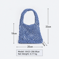 Cotton Rope Crochet Tote Bag – Handmade Woven Shoulder Bag with Inner Lining for Beach, Shopping, Summer & Everyday Use