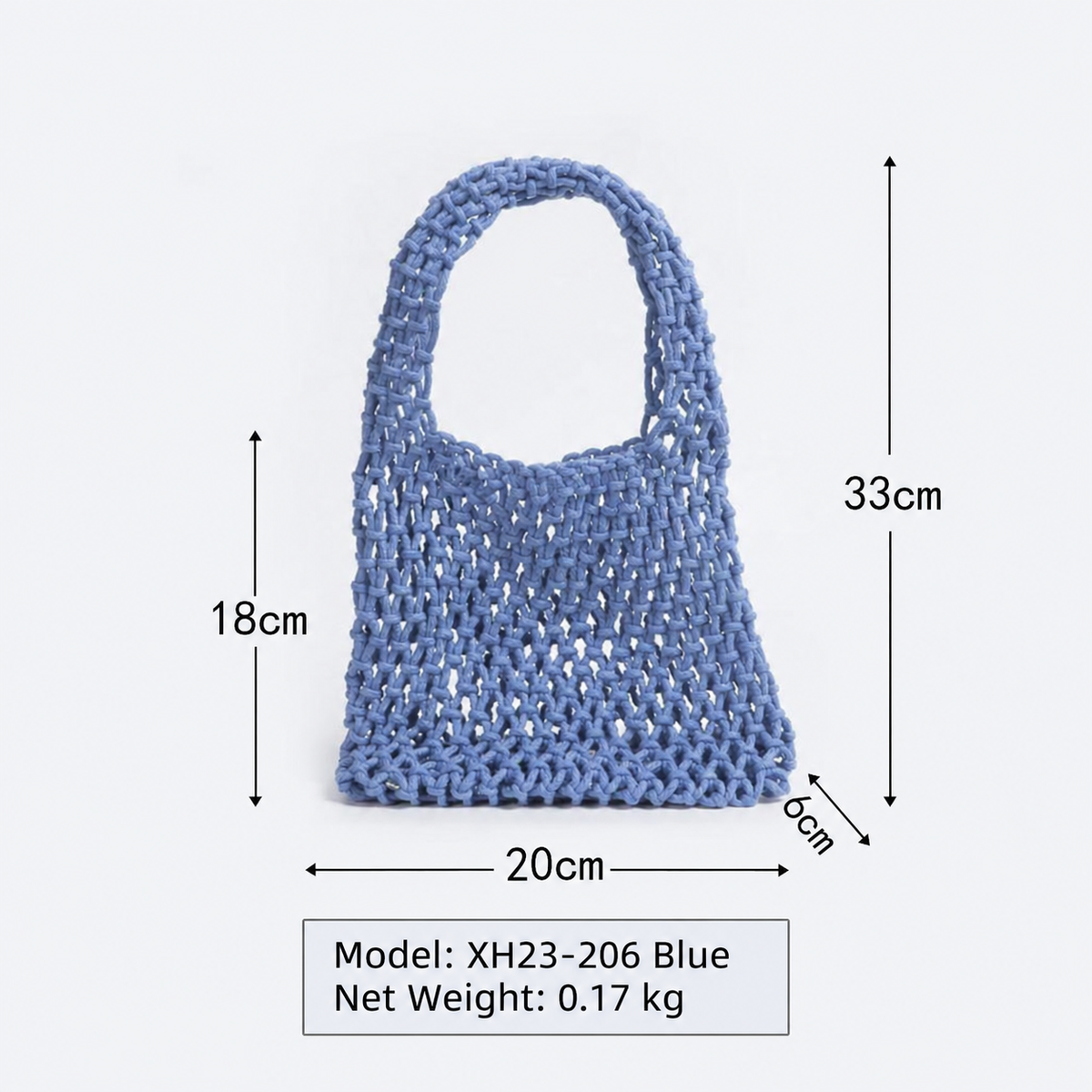 Cotton Rope Crochet Tote Bag – Handmade Woven Shoulder Bag with Inner Lining for Beach, Shopping, Summer & Everyday Use