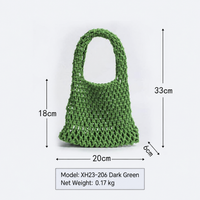 Cotton Rope Crochet Tote Bag – Handmade Woven Shoulder Bag with Inner Lining for Beach, Shopping, Summer & Everyday Use