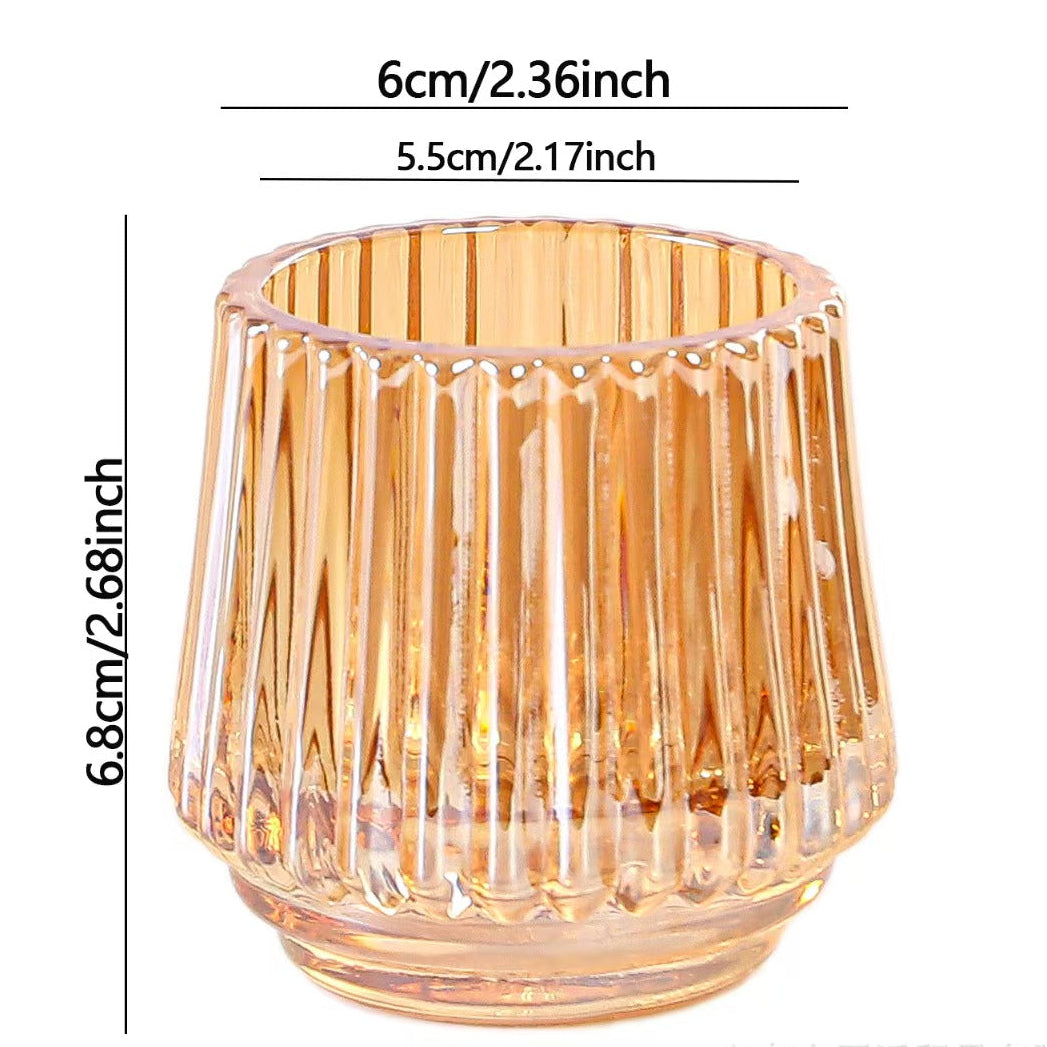 Ribbed Glass Candle Holder Minimalist Candle Cup