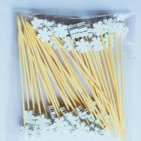 50pcs Bamboo Fruit Picks Decorative Party Toothpicks