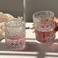 Gemstone Pattern Glass Cup Transparent Drinking Glass 200ml