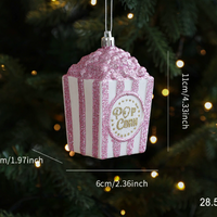 Pink Candy Christmas Tree Ornament Glitter Donut Ice Cream Gift Box Decoration