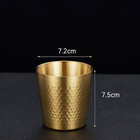 Gold Hammered 304 Stainless Steel Double Wall Drinking Cup