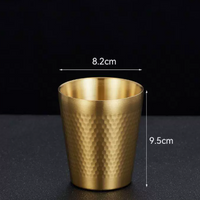 Gold Hammered 304 Stainless Steel Double Wall Drinking Cup