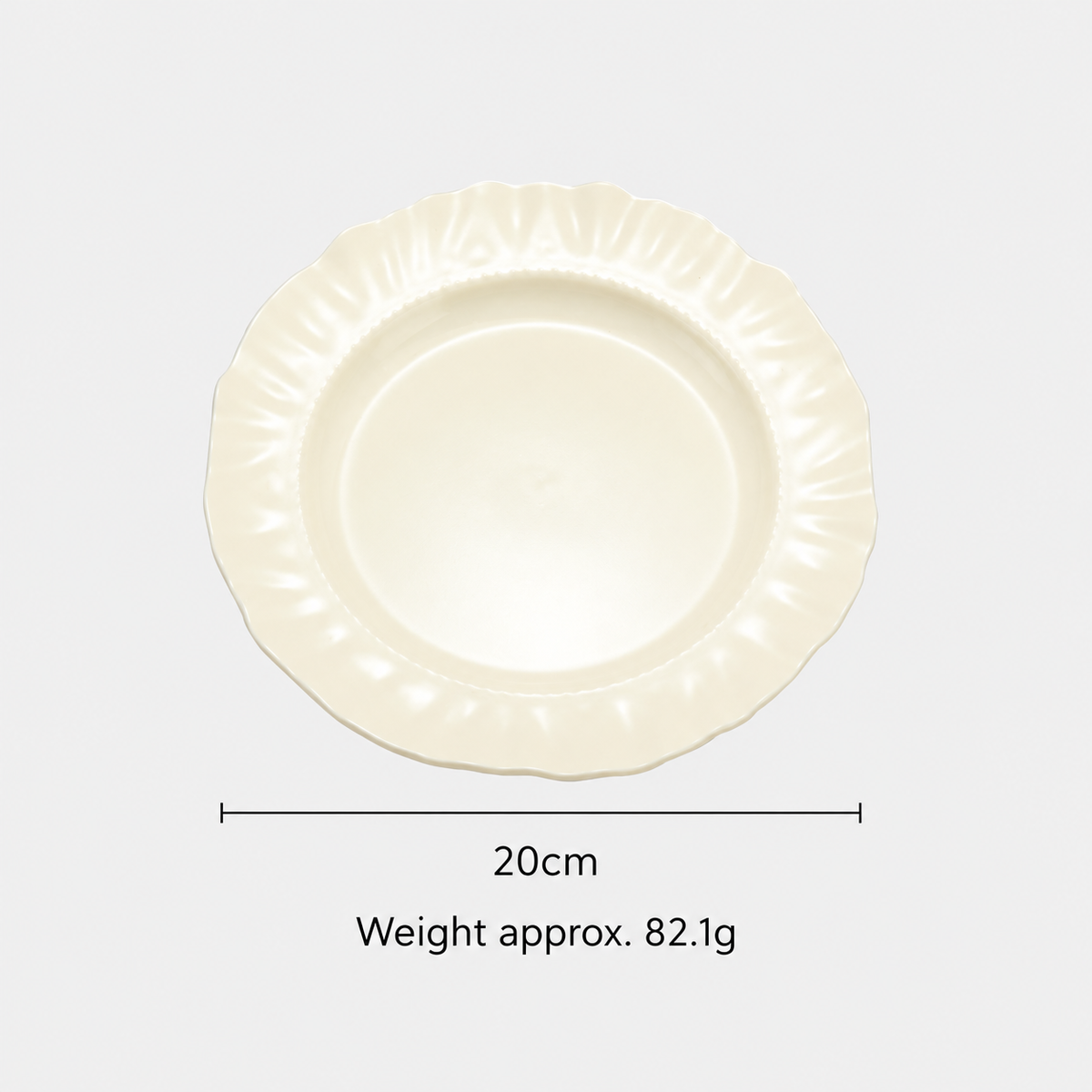 Scalloped Ceramic Dessert Plate, Elegant Ruffled Edge Small Serving Dish
