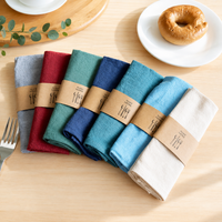 Japanese Style Solid Color Cotton Linen Napkin, Kitchen Tea Towel, Baking Cloth & Table Linen