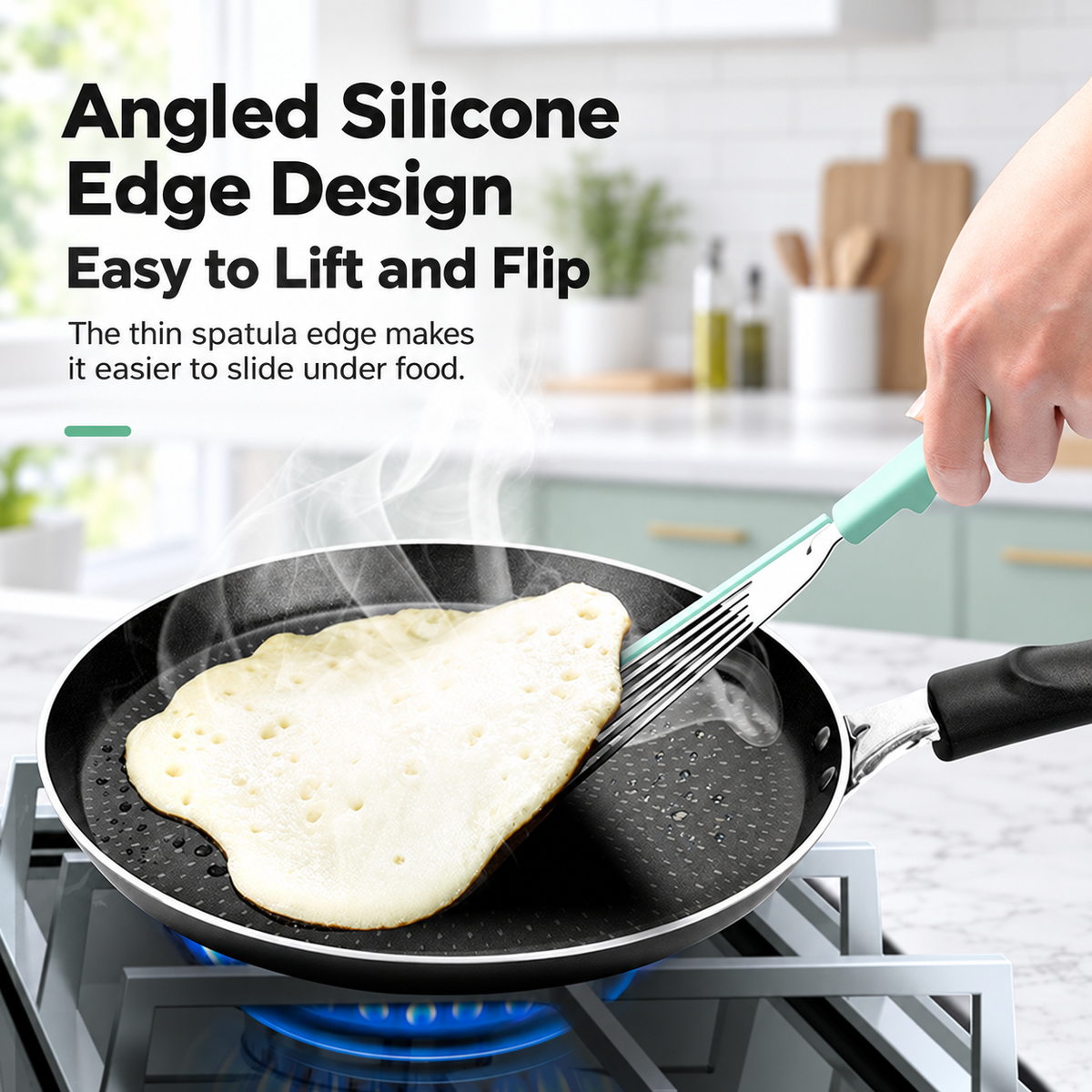 Silicone Fish Spatula Heat Resistant Flexible Slotted Turner Kitchen Cooking Utensil