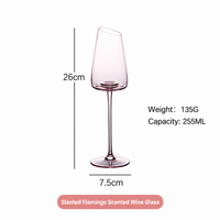 Pink Crystal Wine Glass – Luxury Angled Rim Stemmed Goblet