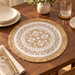 Boho Round Burlap Placemat with Fringe – 38cm Mandala Table Mat