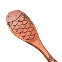 Fish Shape Wooden Rice Paddle Serving Spoon