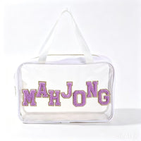 Portable Mahjong Storage Bag – Transparent Large Capacity Game Tile Organizer with Handle for Travel & Home