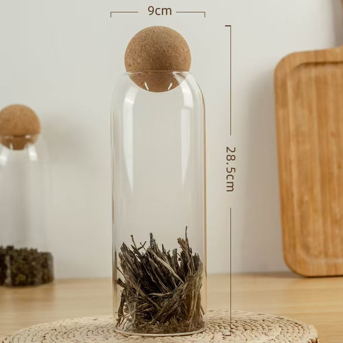 Glass Storage Jar with Cork Ball Lid