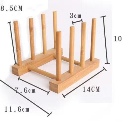 Bamboo Dish Drying Rack Plate Organizer