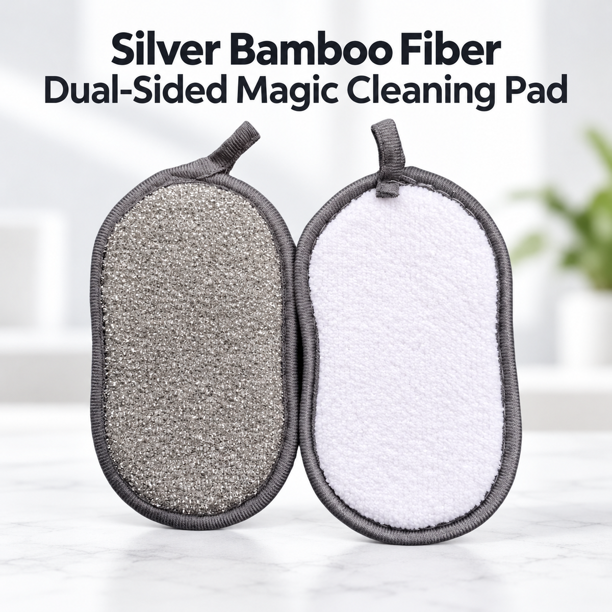 Double Sided Kitchen Cleaning Sponge Pad, Reusable Dish Scrubber