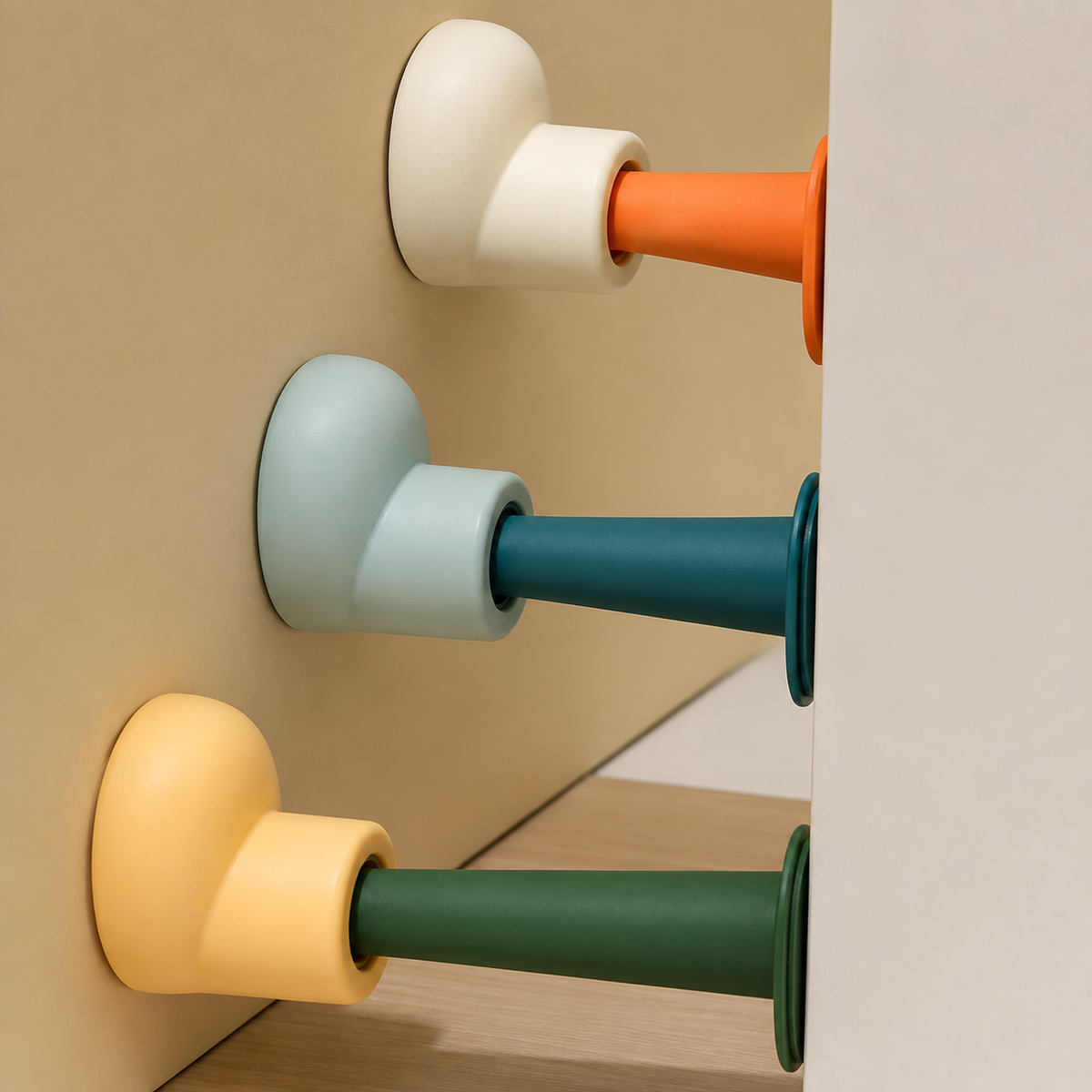 Wall Mounted Door Stopper – Soft Bumper Protector for Door & Wall