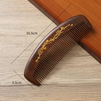 Black Golden Sandalwood Hair Comb