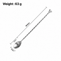Stainless Steel Long Handle Bar Spoon, Double Ended Cocktail Spoon Fork