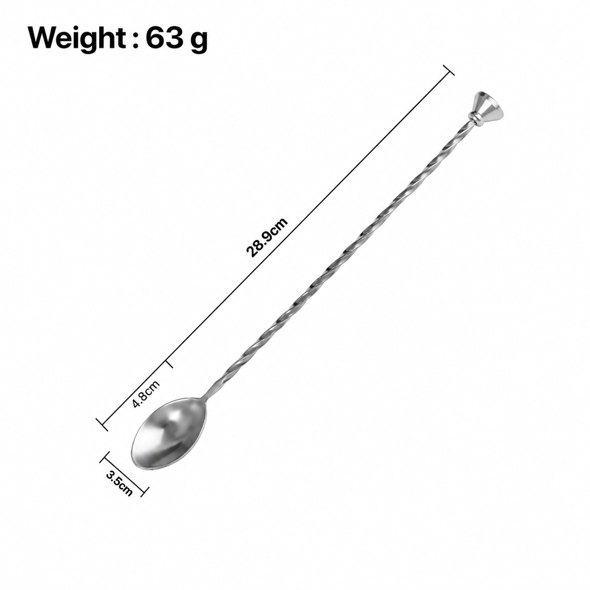 Stainless Steel Long Handle Bar Spoon, Double Ended Cocktail Spoon Fork
