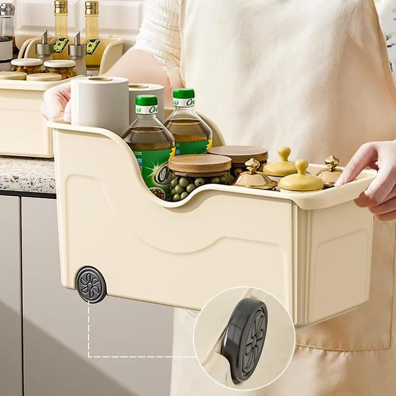 12L Rolling Plastic Storage Bin with Wheels