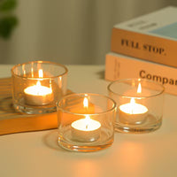 Clear Thick Glass Candle Holder – Heat Resistant Tea Light Cup