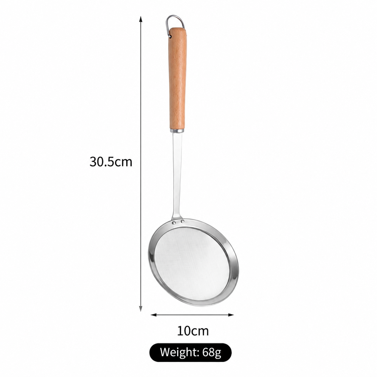 Stainless Steel Mesh Strainer Skimmer, Fine Mesh Oil Filter Ladle