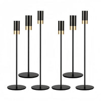 Electroplated Dual Tone Metal Candleholder Decor Set