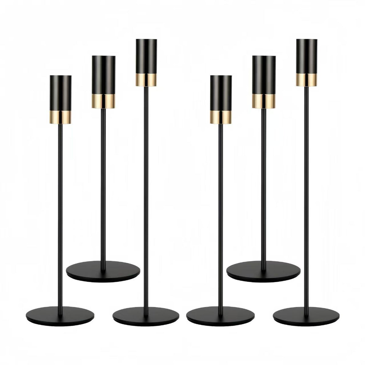 Electroplated Dual Tone Metal Candleholder Decor Set