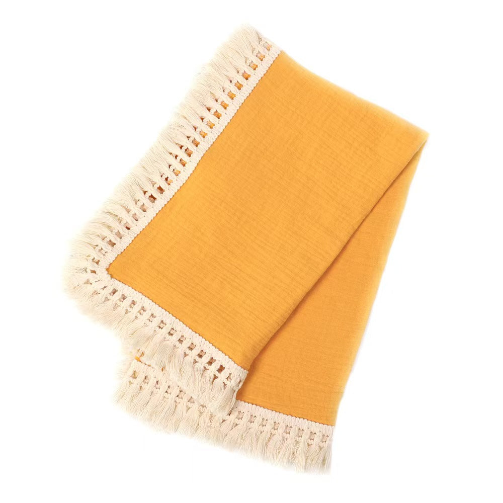 Muslin Tassel Blanket Double Layer Gauze Towel