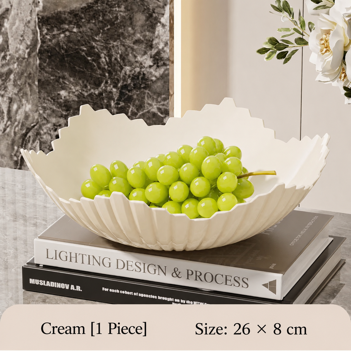 Modern PET Fruit Bowl – Wave Edge Decorative Serving Bowl for Fruits, Desserts and Home Decoration