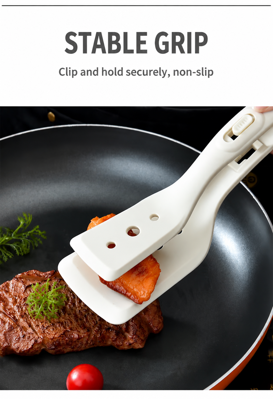 Silicone Kitchen Tongs – Heat Resistant Food Clip with Stainless Steel Handle for Cooking & BBQ