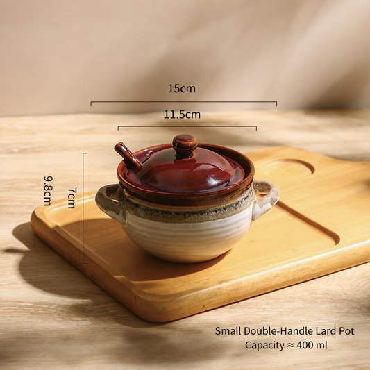 Vintage Ceramic Condiment Jar with Lid – Kitchen Spice & Oil Container