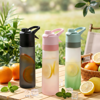 650ml Tritan Spray Water Bottle Outdoor Sports Mist Hydration Cup Portable Summer Cooling Bottle Fitness Travel Drinkware