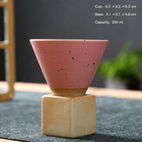 Ceramic Coffee Cup with Square Base – 200 ml Conical Drink Cup for Latte, Tea, Espresso, Dessert & Home Café Use