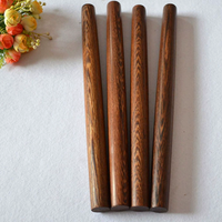 Ebony Wood Rolling Pin, Wooden Dough Roller for Wonton Wrappers