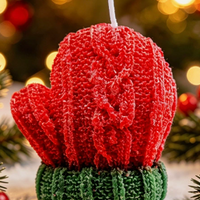 Christmas Knitted Mitten Shaped Scented Candle