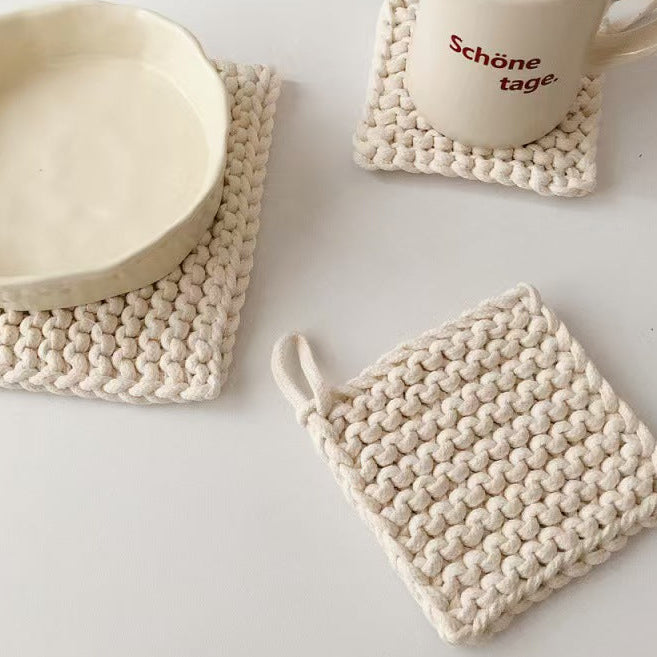 Handwoven Cotton Square Coaster