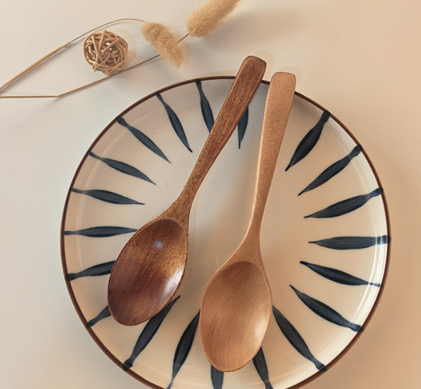 Natural Solid Wood Honey Spoon Long Handle Wooden Stirring Spoon