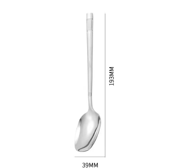 Stainless Steel Square Head Spoon for Rice Soup and Everyday Dining